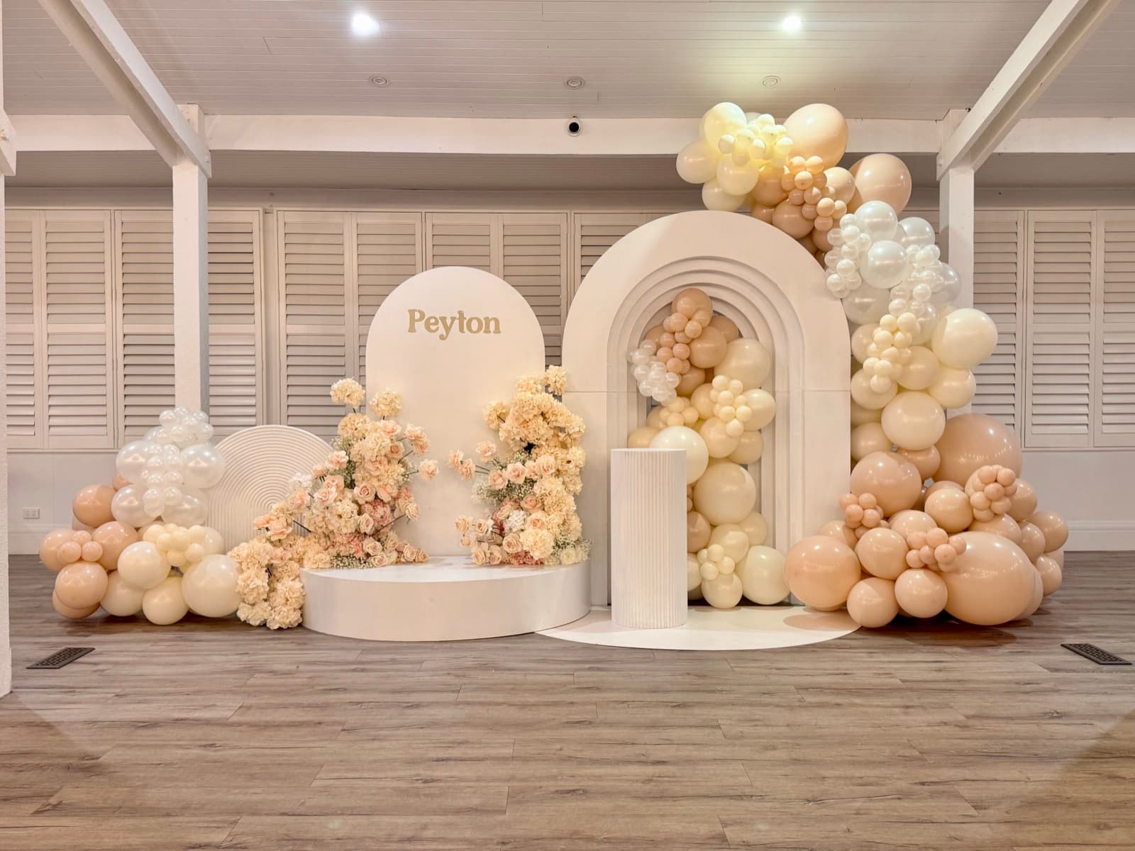 Christening and baptism event styling with elegant decorations in Melbourne