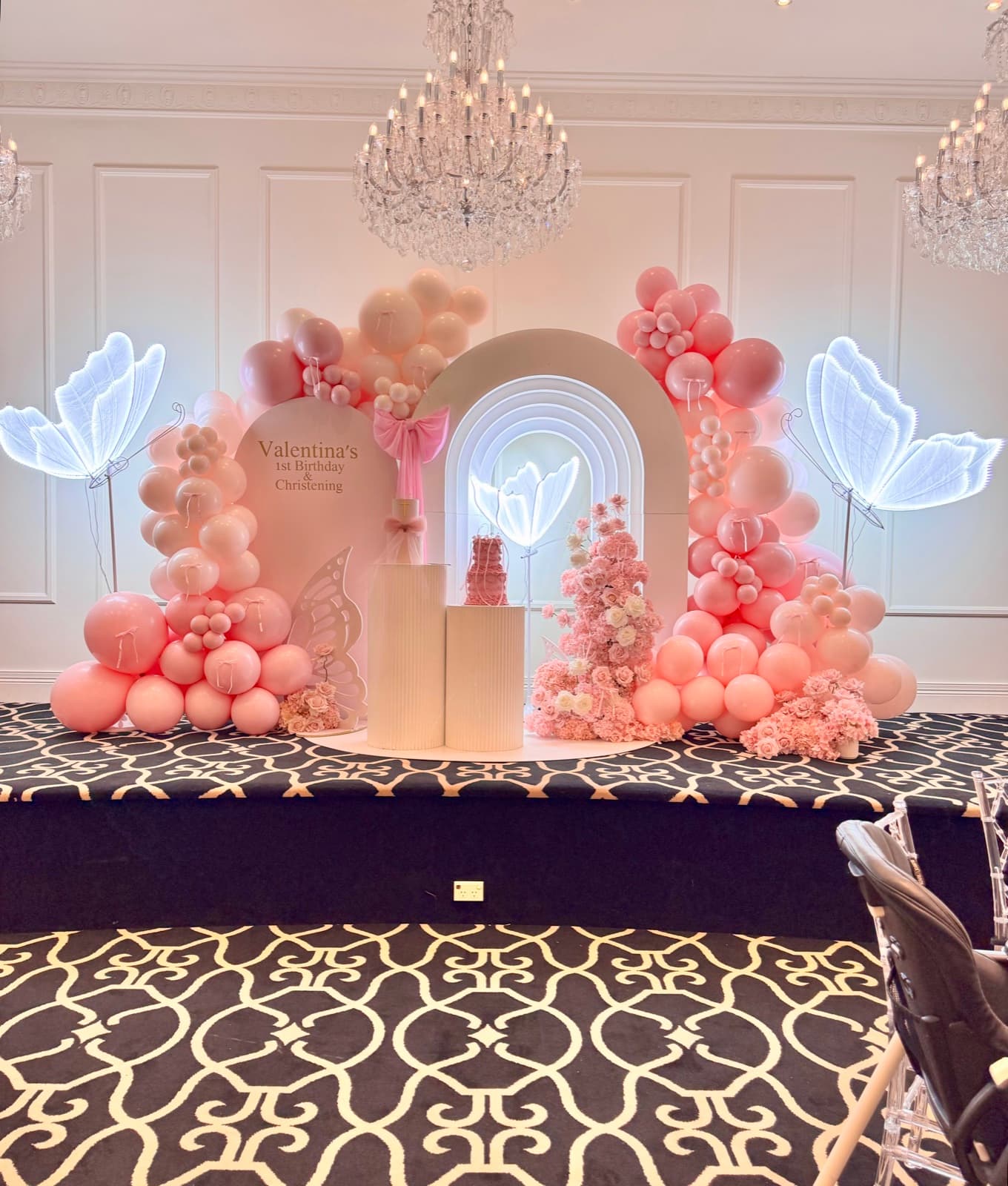 Christening and baptism event styling with elegant decorations in Melbourne