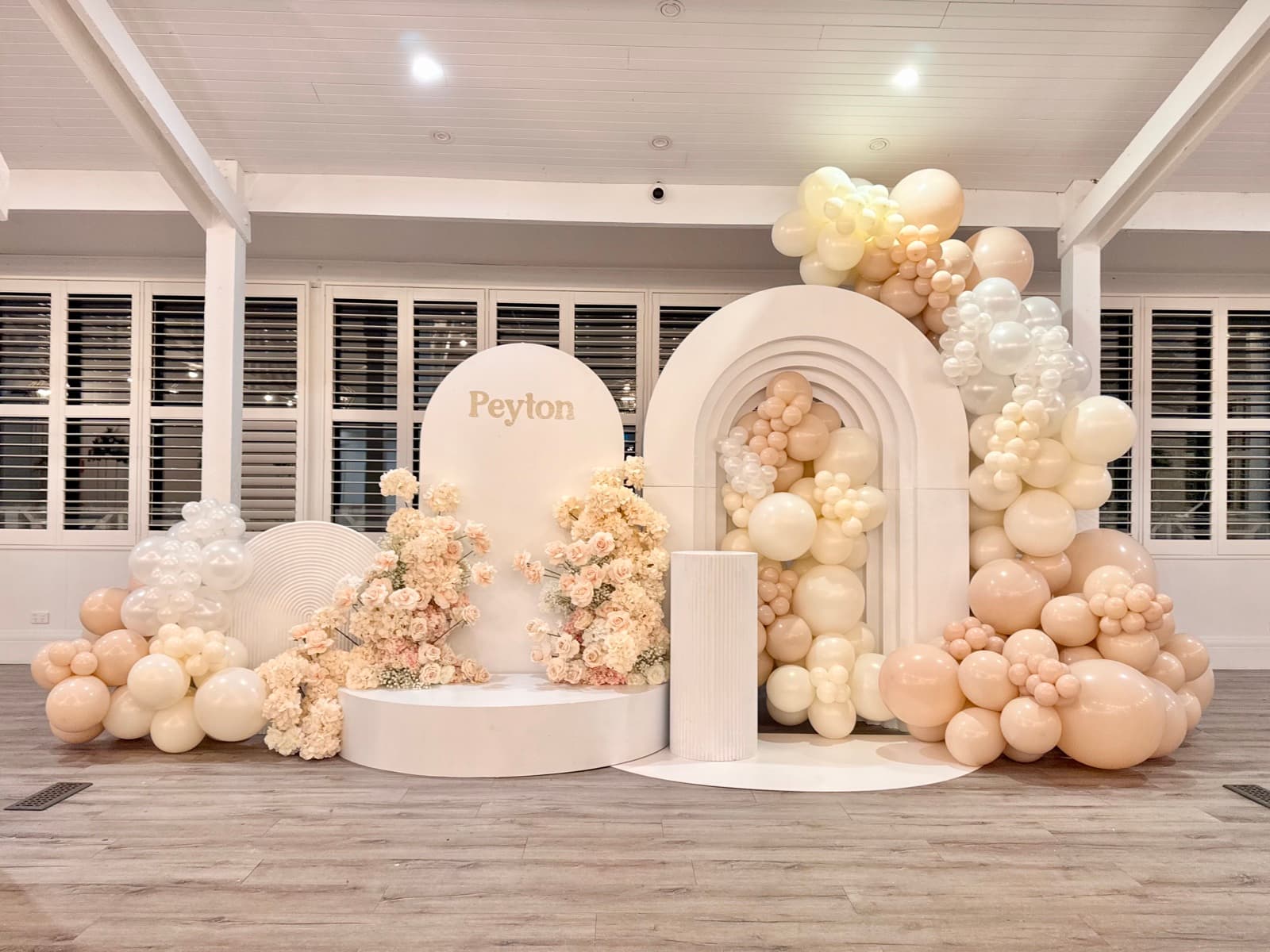 Christening and baptism event styling with elegant decorations in Melbourne