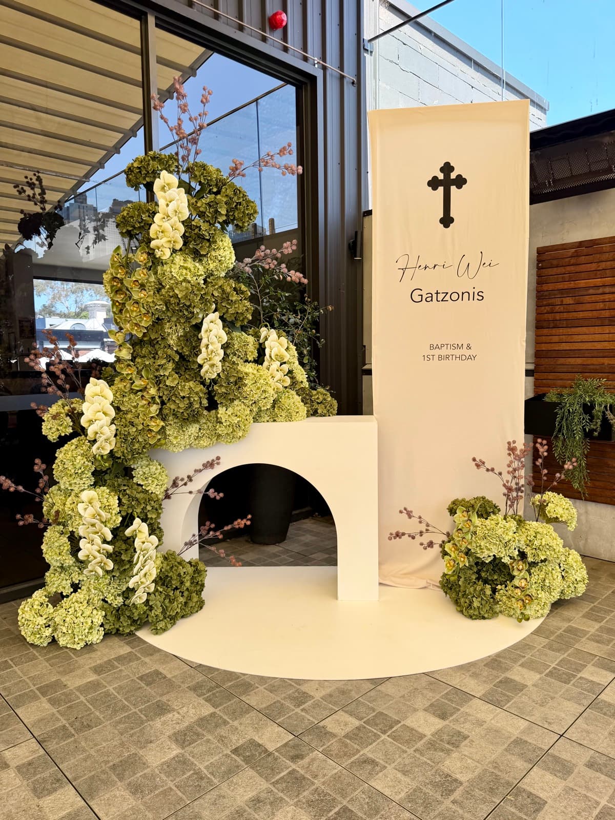 Corporate event styling with professional decorations and branding